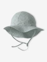 Hoed met Engels borduurwerk voor babymeisjes saliegroen