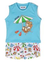 Moschino Kids ensemble short-haut à imprimé graphique - Bleu - thumbnail