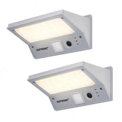 2x Burley - LED Solar Wandlamp met bewegingssensor en schemerschakelaar - 3 lichtstanden - 21LEDs - 3000K - IP65 Waterdicht - Solar buitenlamp