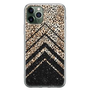 iPhone 11 Pro siliconen hoesje - Chevron luipaard