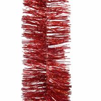 2x Kerstboom glitter folie slinger rood 270 cm 2x Kerstboom glitter folie slinger rood 270 cm