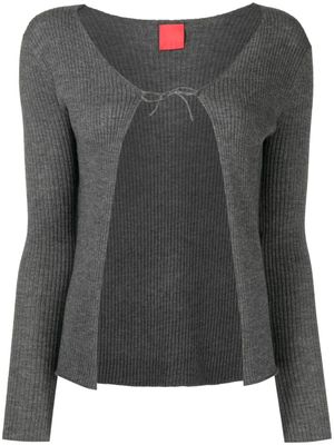 Cashmere In Love cardigan Lizzie en maille nervurée - Gris