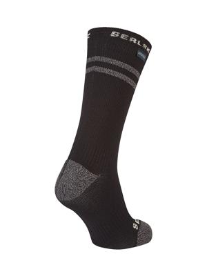 Sealskinz Scoulton Warm weather mid fietssok met Hydrostop zwart/grijs