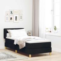 Boxspringbed met matras stof zwart 80x200 cm