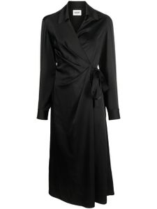 Claudie Pierlot robe-portefeuille à coupe mi-longue - Noir