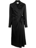 Claudie Pierlot robe-portefeuille à coupe mi-longue - Noir - thumbnail