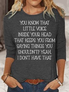 Womens Little Voice Inside Your Head Top