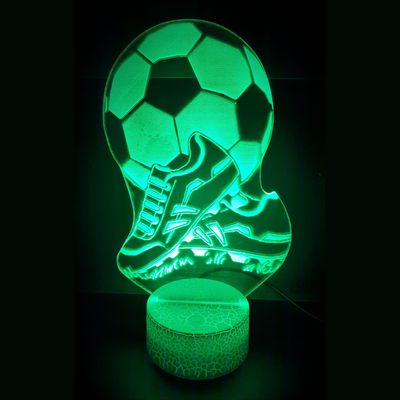 3D LED LAMP - VOETBAL MET SCHOENEN - Ontwerp-zelf.nl