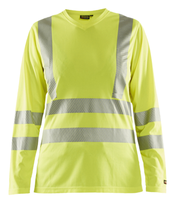 Blåkläder Dames T-Shirt lange mouw High-Vis 34851013 | High-Vis Geel | Maat M - 7330509645284