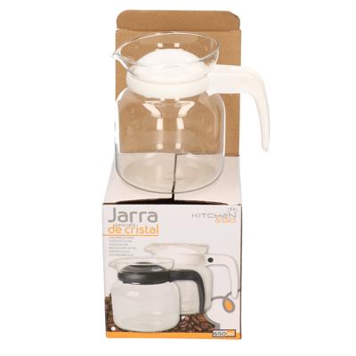 Theepot/koffiepot - deksel/handvat - wit - 0,65 L