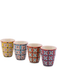 POLSPOTTEN lot de 4 tasses Hippy à imprimé géométrique - Bleu