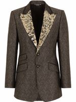 Dolce & Gabbana blazer boutonné à motif en jacquard - Gris