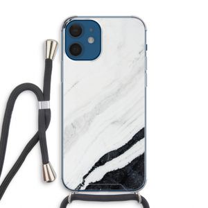 Elegante marmer: iPhone 12 Transparant Hoesje met koord
