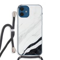 Elegante marmer: iPhone 12 Transparant Hoesje met koord