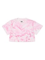 MM6 Maison Margiela Kids t-shirt crop à imprimé tie dye - Rose