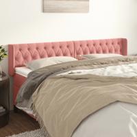 Hoofdbord met randen 183x16x78/88 cm fluweel roze