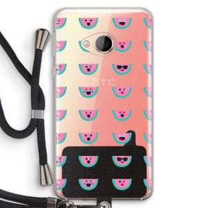 Smiley watermeloenprint: HTC U Play Transparant Hoesje met koord