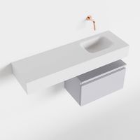 Toiletmeubel Mondiaz Andor | 100 cm | Meubelkleur Cale | Lex vrijhangend wastafel Talc Rechts | Zonder kraangat