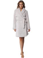 Teddy dames badjas Fleece - 100Cm - Warme winter ochtendjas met sjaalkraag