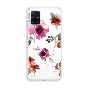 Geschilderde bloemen: Galaxy A51 4G Transparant Hoesje