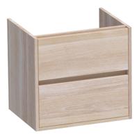 Brauer Adore - Onderkast - 60 cm - met 2 Softclose Lades Greeploos en 1 Sifon Uitsparing - Lamellen Eiken Wit