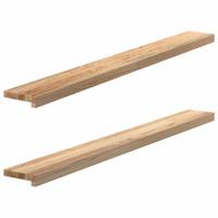 Vensterbanken 2 st onbehandeld 140x15x2 cm massief eikenhout