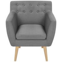 The Living Store Fauteuil X - Fauteuils - 70 x 59 x 74 cm - Lichtgrijs