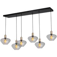 Masterlight 6-lichts hanglamp - goud -Porto met Blossom clear glazen - 2711-05-02-130-25-67 Masterlight 6-lichts hanglamp - goud -Porto met Blossom clear glazen - 2711-05-02-130-25-67