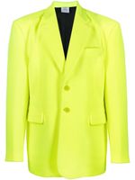 VETEMENTS blazer oversize à simple boutonnage - Jaune