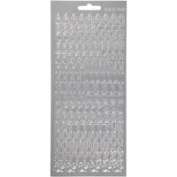 Creativ Company Stickers, alfabet, vel 10x23 cm, zilver, 1 vel