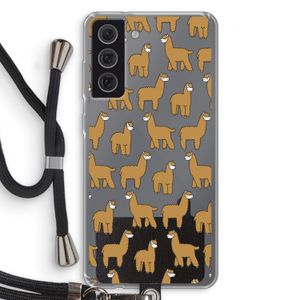 Alpacas: Samsung Galaxy S21 FE Transparant Hoesje met koord