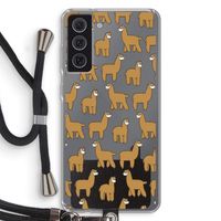 Alpacas: Samsung Galaxy S21 FE Transparant Hoesje met koord