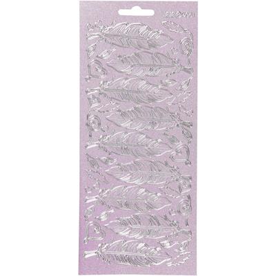 Creativ Company Stickers, veren, vel 10x23 cm, zilver, 1 vel