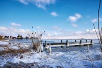 Tuinschilderij haven in ijs 130x70 - Customize it
