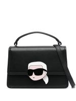 Karl Lagerfeld sac à bandoulière Ikonik Lock en cuir - Noir