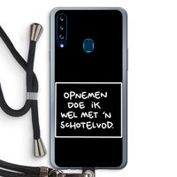 Schotelvod: Samsung Galaxy A20s Transparant Hoesje met koord