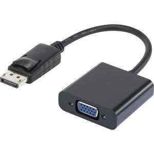 Renkforce RF-4212174 DisplayPort / VGA Adapter [1x DisplayPort stekker - 1x VGA-bus] Zwart Vergulde steekcontacten 12.00 cm