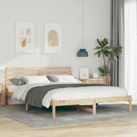 Bedframe met hoofdeinde Verstelbaar Bruin 160 x 220 cm Massief grenenhout