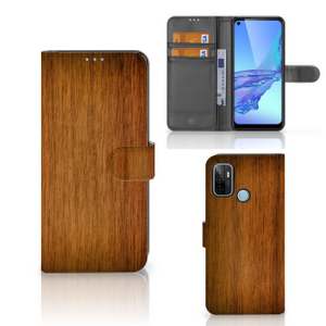 OPPO A53 | OPPO A53s Book Style Case Donker Hout