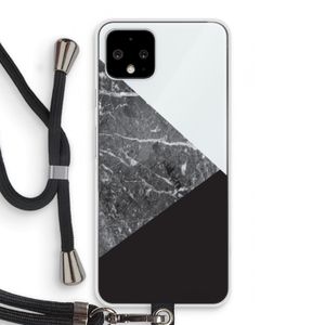 Combinatie marmer: Pixel 4 Transparant Hoesje met koord