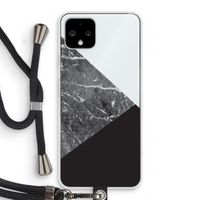 Combinatie marmer: Pixel 4 Transparant Hoesje met koord