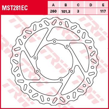 TRW Remschijf, remschijven voor de moto, MST281EC