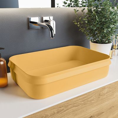 MONDIAZ ARVO Waskom solid surface 55cm kleur Ocher / Ocher