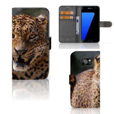 Samsung Galaxy S7 Edge | Telefoonhoesje | Met pasjeshouder | Luipaard