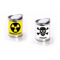 Twee blikken met gif / radioactief stickers - thumbnail