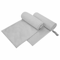 Sporthanddoeken 2 pcs Grijs 200 x 100 cm Polyester en polyamide