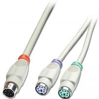 Lindy PS/2 Y-Adaptor Cable PS/2-kabel 0,15 m Grijs - thumbnail