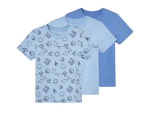 lupilu 3 kinder T-shirts (donkerblauw/blauw/lichtblauw, 110/116)