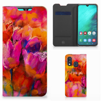 Bookcase Samsung Galaxy A40 Tulips