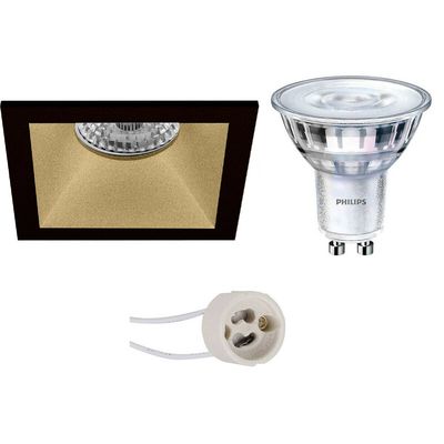 Philips - Led Spot Set - Sceneswitch 827 36d - Pragmi Pollon Pro - Gu10 Fitting - Dimbaar - Inbouw Vierkant - Mat Philips - Led Spot Set - Sceneswitch 827 36d - Pragmi Pollon Pro - Gu10 Fitting - Dimbaar - Inbouw Vierkant - Mat